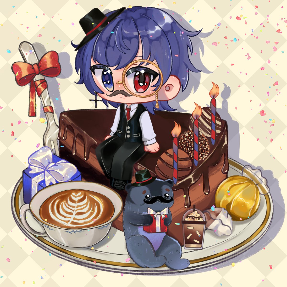 📣🎂A very happy birthday to one of our dear Guild Leaders <a href="/moombiticious/">Moombas || Daemon Vtuber</a> 
May you have all the joy and love you deserve!🎈🎈🎂

🎨 <a href="/Rayn_noor/">Raynoor</a> 
Thank you again Ray for this absolutely adorable art!