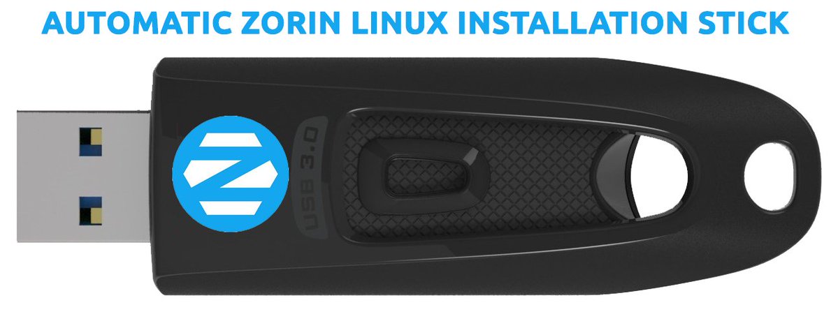 ubuntushopbe's tweet image. Zorin OS automatische installatie usb sticks. Verwijder Windows en installeer Zorin OS vrije software in amper 5 tot 6 minuten. Geen licenties, firewalls of virusscanners nodig. Geen enkele kennis van linux nodig, werkt net zoals Windows. bol.com/be/nl/w/alle-a…