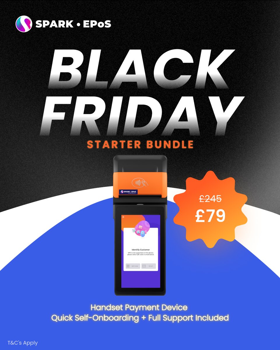 SparkEPOS's tweet image. Black Friday is here! 💥

SPARK EPoS is offering the biggest EPoS deal of the year!

✔ 3 exclusive Black Friday bundles
✔ Available only for a limited time
✔ Free demo &amp;amp; support included

Grab your deal before it’s gone 🔗 hubs.li/Q03VQcRn0

#BlackFriday #Epos