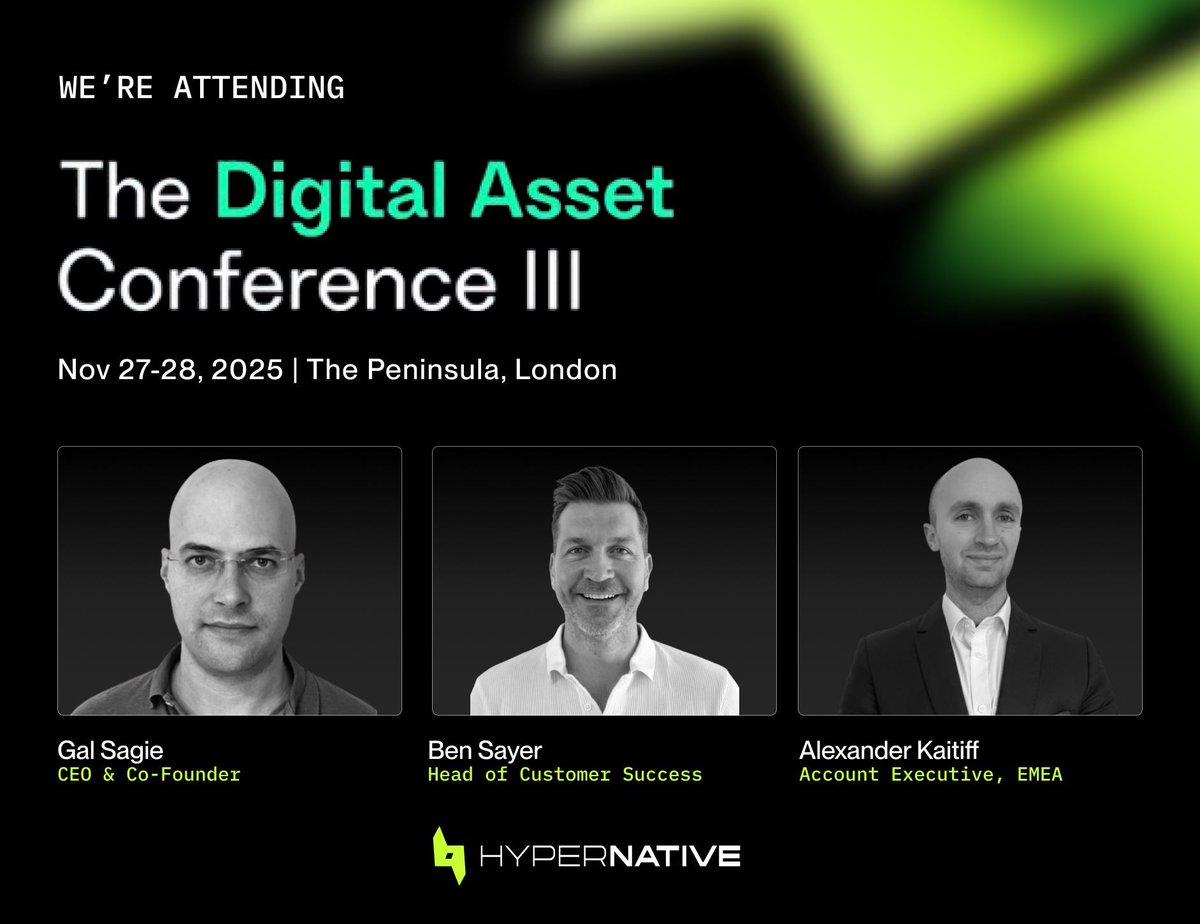HypernativeLabs's tweet image. We are live at @DigitAssetConf 🇬🇧 

If you want to connect about securing digital asset operations or improving wallet and transaction workflows, our team is here throughout the day.

Send us a note to coordinate.