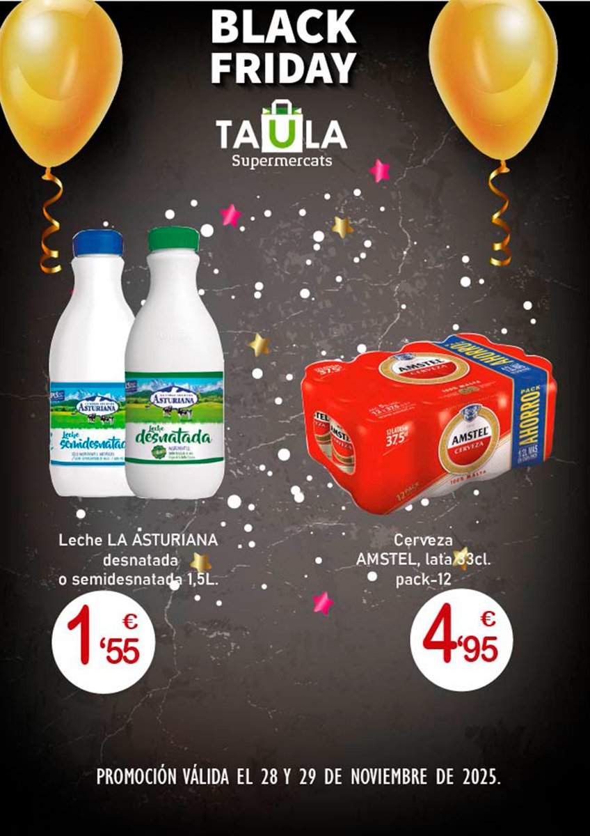 🎈Arriba el #BlackFriday al nostre supermercat! Promoció vàlida avui i demà.📍T'esperem al Polígon Ind. El Collet Parc 301 - 305
--
🇪🇦🎉¡Llega el Black Friday a nuestro supermercado! Promoción válida hoy y mañana. 📍Te esperamos en el Polígono Ind. El Collet Parc 301 - 305