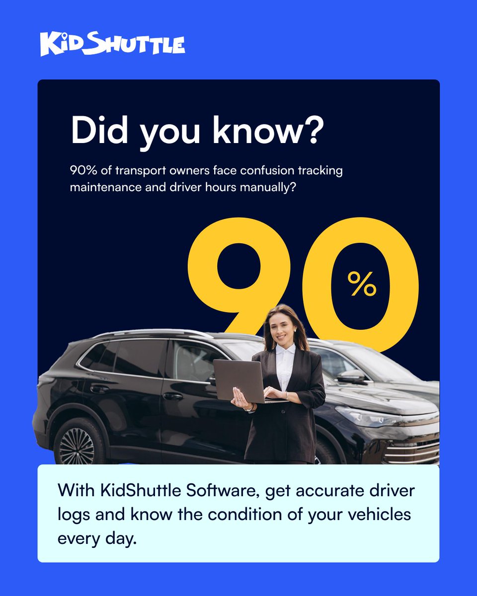 KidShuttleApp's tweet image. Running a safe &amp;amp; reliable transportation system involves a lot more than picking &amp;amp; dropping students.

KidShuttle gives you accurate logs &amp;amp; insights of vehicle.

Book free demo : kidshuttleapp.com/Contact-Page

#FleetManagementSoftware #TransportationSoftware #StudentTransportSoftware
