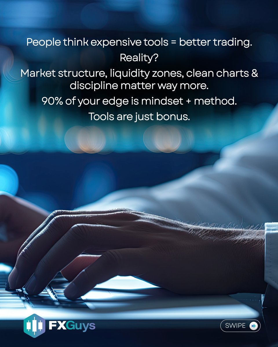 FXGuysNews's tweet image. Free tools + serious discipline &amp;gt; fancy subscriptions 💡

 Focus on your edge, not your indicators.

#TradingFAQ #PriceActionTrading #ForexMindset #TradingToolsMyth #MinimalTrading #FXGuys