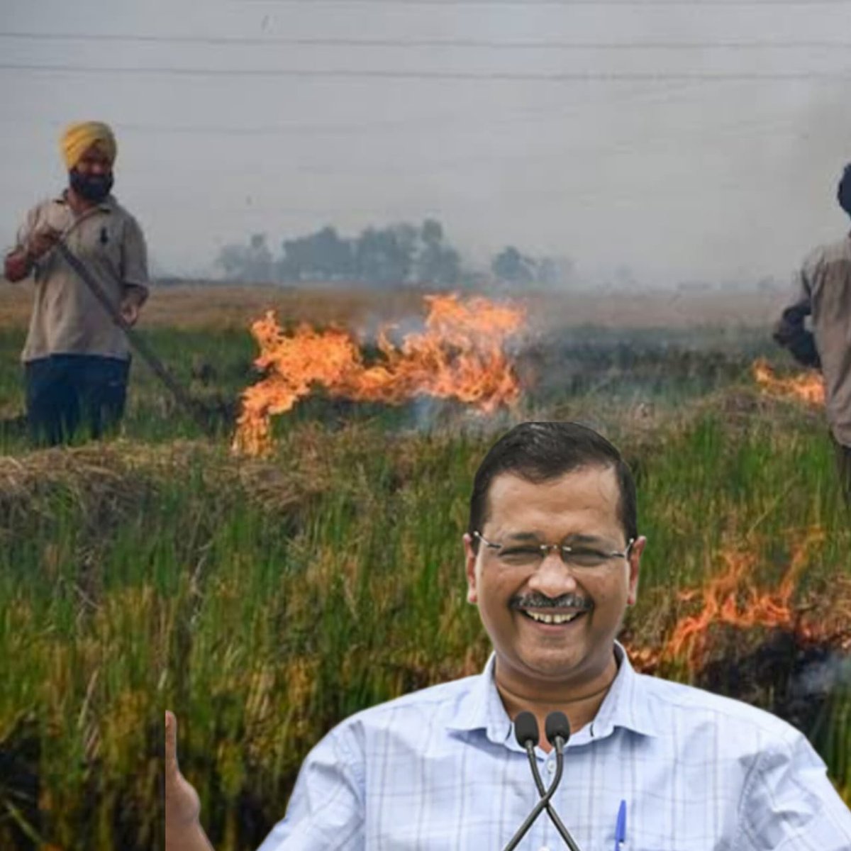 The biggest reason for pollution in Delhi is stubble burning in Punjab.
Punjab has reported more than 59,00 cases of stubble burning this year.
You are super CM there. At least do something to curb it or stop playing this stupid game of blaming others.