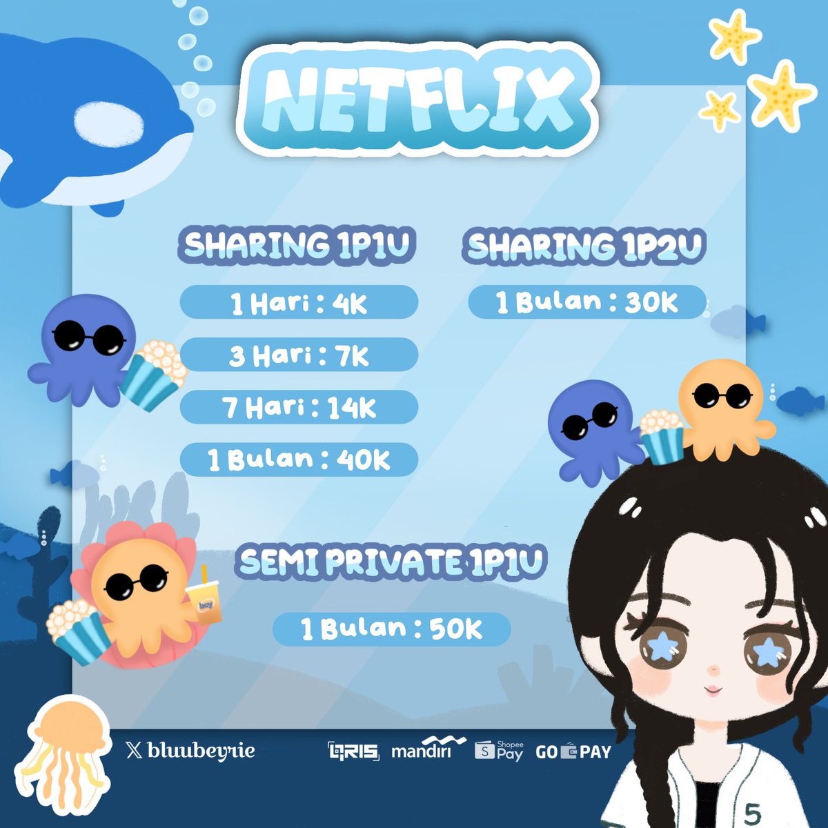𝐁𝐞𝐲.• | Jual Netflix Premium tweet media