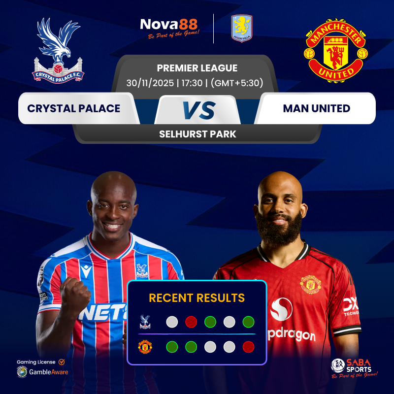 ক্রিস্টাল প্যালেস বনাম ম্যান ইউনাইটেড — গতি, শক্তি আর খাঁটি প্রিমিয়ার লিগ নাটকে ভরপুর এক ম্যাচ! 🔵🦅⚔️🔴

BE PART OF THE GAME WITH NOVA88
⚽ Official Asian Betting Partner of Aston Villa
🔗 cli.re/nova88blog
Nova88. All Rights Reserved. 18+ Be Gamble Aware.
#Nova88 #EPL
