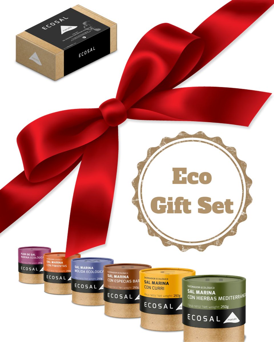 SalineraE's tweet photo. ¿Estás pensando en un obsequio para tus trabajadores, colaboradores o clientes? Aquí tienes una opción original, ecológica y con mucho sabor, Gift Set Ecosal Marsalis, 6 variedades en un pack elegante y sostenible. https://t.co/i19Dv3nrFi