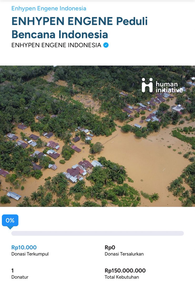 [📢] OPEN DONATION
#AllEyesOnSumatera

Halo semuanya!
Mari berikan bantuan untuk teman-teman kita yang terdampak! Sekecil apapun kontribusi kita, tentu akan bermanfaat bagi mereka yang membutuhkan. 

Yuk salurkan donasimu melalui link berikut:
🖇 solusipeduli.org/campaign/enhyp…