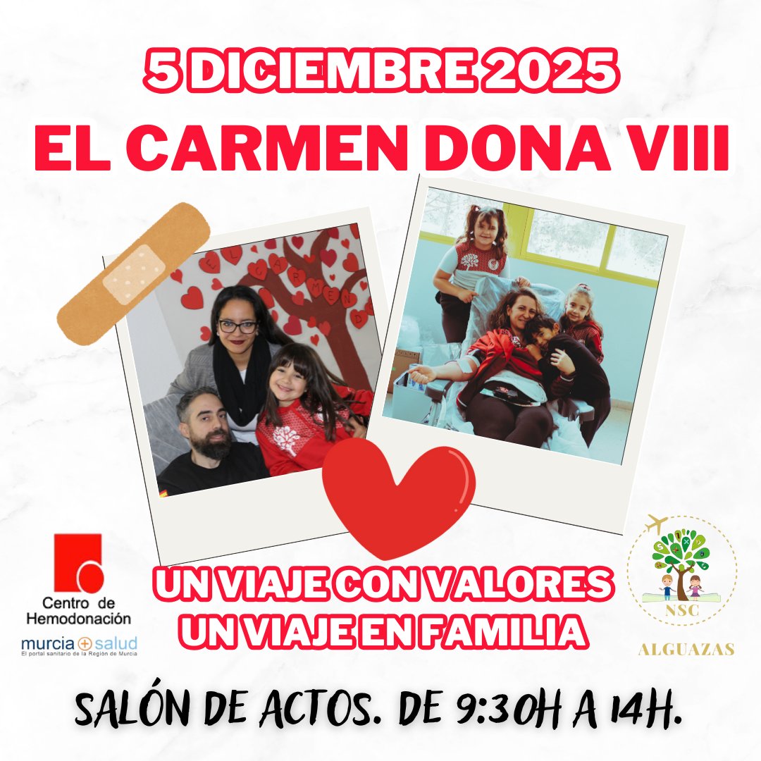 Este viernes 5 de diciembre.
#ElCarmenDonaVIII
<a href="/DonarSangreMU/">🩸CENTRO REGIONAL DE HEMODONACIÓN 🅰️🅱️🅾️🆎</a>