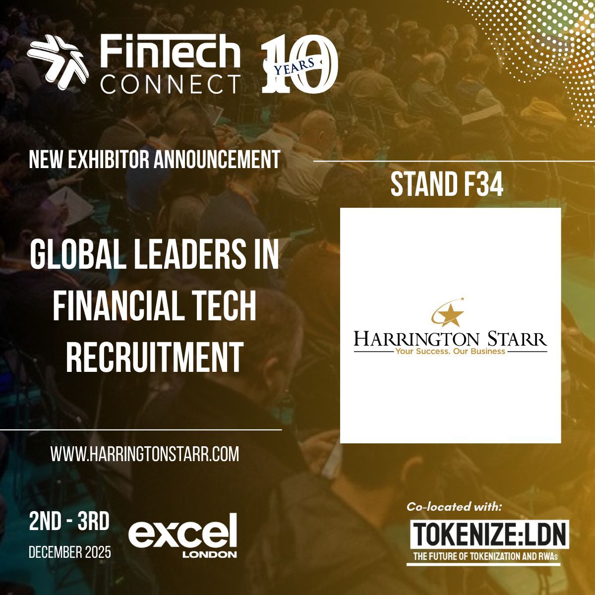 fintech_connect's tweet image. Welcome Harrington Starr to FinTech Connect 2025!

Harrington Starr is a leading fintech recruitment firm connecting top talent with the organisations shaping the future of financial services.

Meet the team at Stand F34.

#FinTechConnect #HarringtonStarr #FintechRecruitment