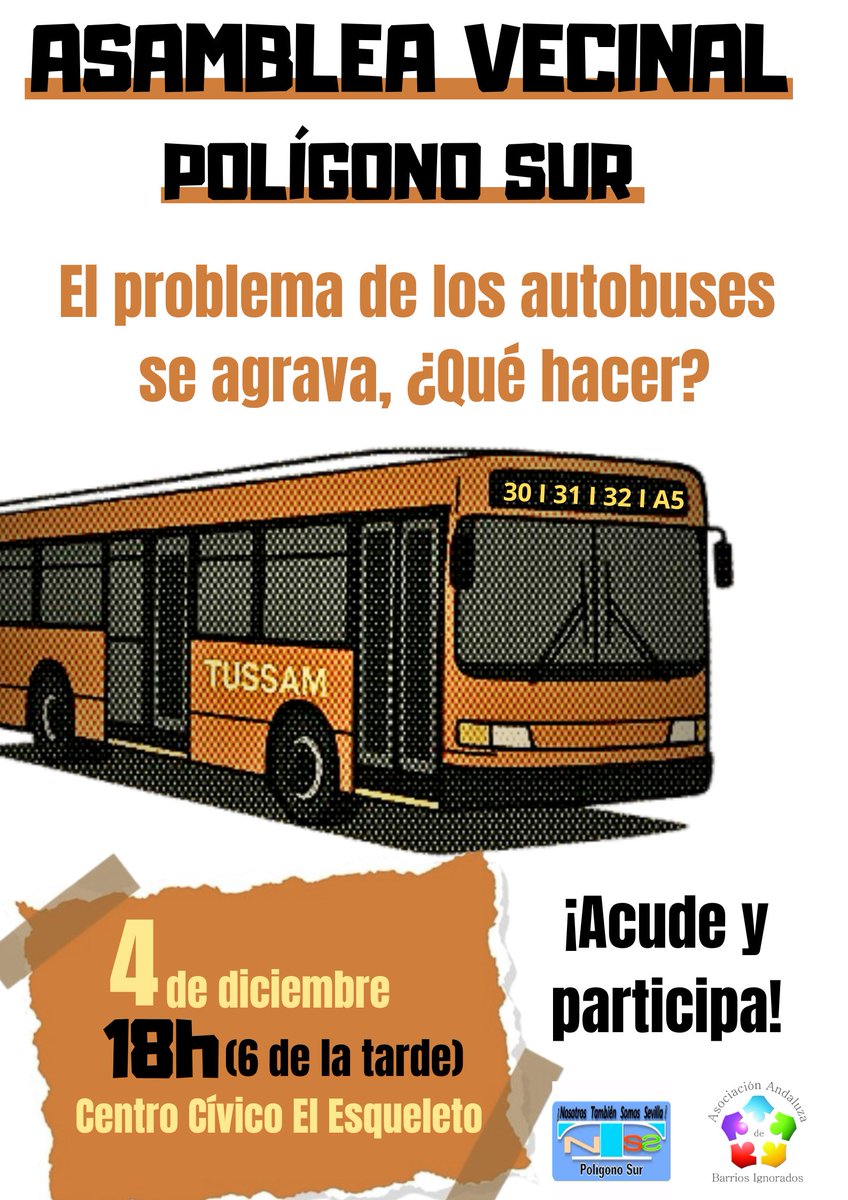 🚌 El recorte de las líneas de autobús sigue empeorando.

❌Esto está afectando a los vecinos y vecinas que dependen del transporte público para trabajar, estudiar y hacer su vida diaria.

👥 Es momento de encontrarnos, analizar la situación y decidir qué acciones realizar.