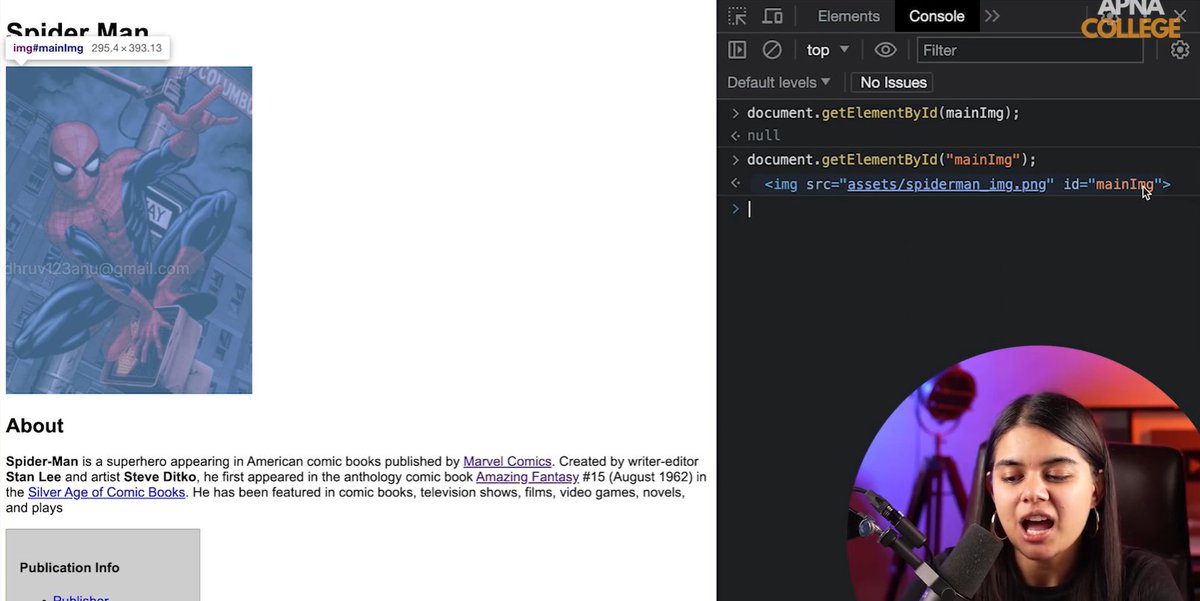 VaibhavNagar03's tweet image. 🚀 Day 41 of #Phase2 #90DaysOfCode 🚀

Started JavaScript Part 9 — DOM 💻✨
• console.dir()
• Selecting elements by ID, className, tagName
• Query Selector &amp;amp; Query Selector All

DOM exploration begins 🔥

#JavaScript #WebDevelopment #CodingJourney #LearningInPublic