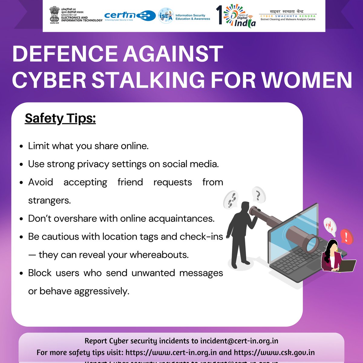 IndianCERT's tweet image. Cybersecurity best practices.  #indiancert #cyberswachhtakendra #StaySafeOnline #cybersecurity #besafe #staysafe #mygov #Meity #onlinefraud #cybercrime #scamming #cyberalert #CSK #CyberSecurityAwareness