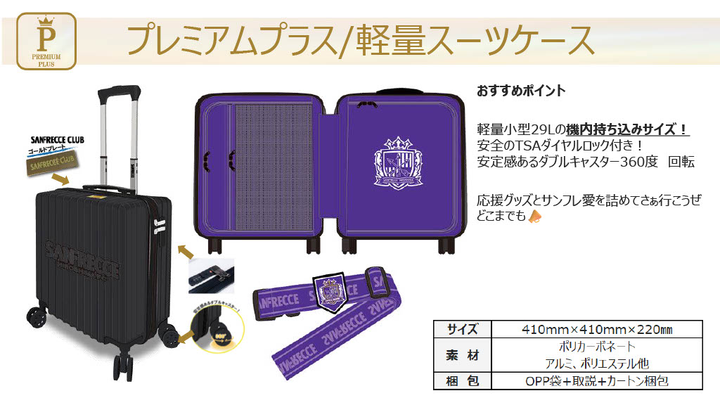 サンフレッチェ広島 オリジナル ハードキャリーケース ロゴ入り