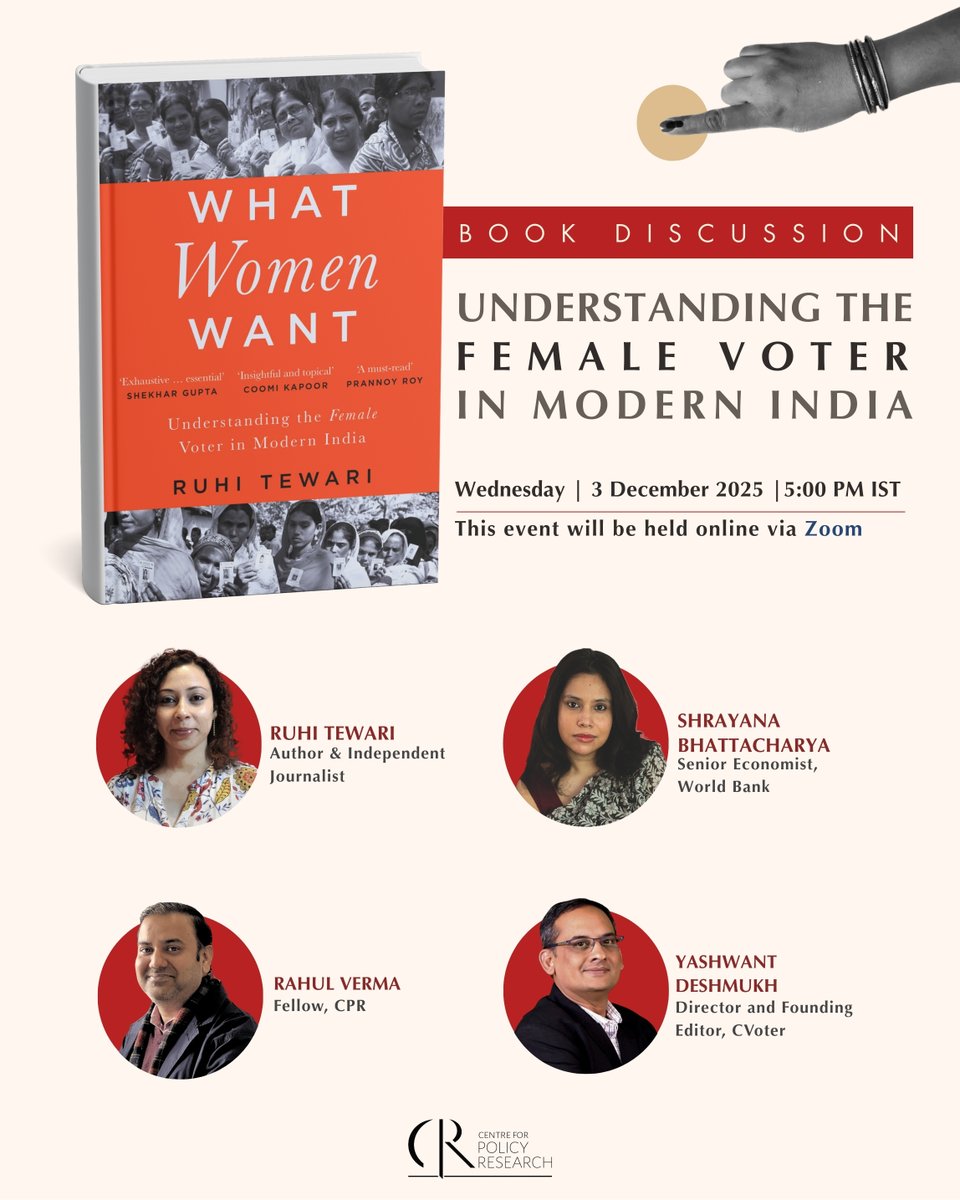 The rising turnout of female voters in recent elections signals that women are not just passive participants but a decisive force in the Indian democracy. But what do voting patterns reveal about their aspirations, allegiances, and the role of identity at the ballot box?

Join us