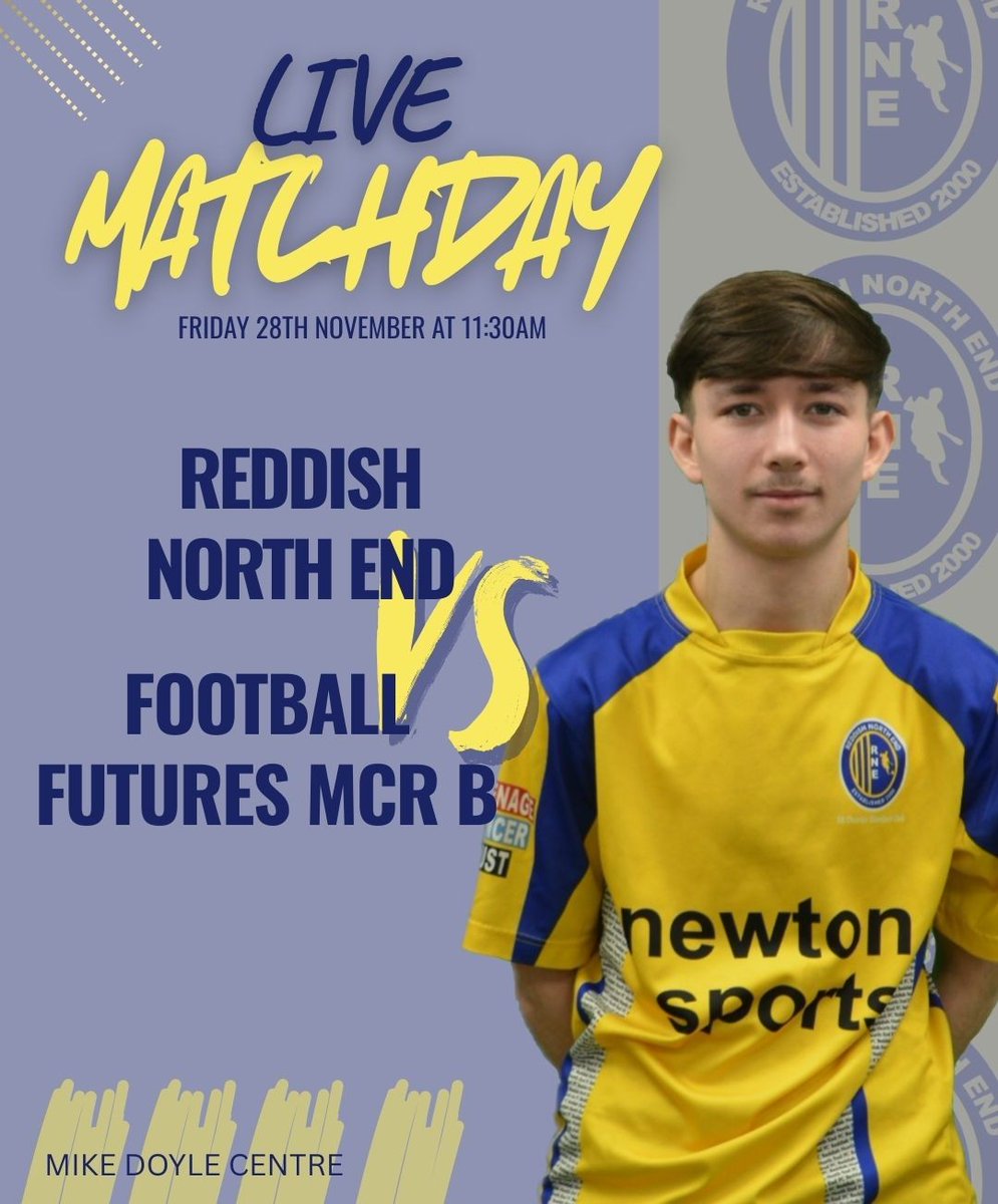Match Day!!
What a way to end the week!
The team make the short trip into Manchester to play Football futures Mcr B

Looking to bounce back from last week's result against a tough opposition.

LET'S GOOO!!!

Give us a like/share to support the team.
#awaydays #RNEFootballCollege