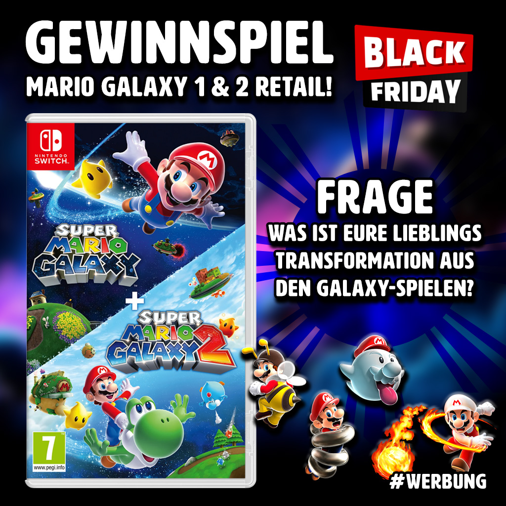 Chaz_Ashley's tweet image. #Gewinnspiel! Ich verlose mit @NintendoDE eine Retail-Version von Mario Galaxy 1&amp;amp;2! Zum Mitmachen (nur aus Deutschland) inn. von 24h liken, reposten &amp;amp; in die Antwort eure allgemeine Mario-Lieblings-Transformation tippen! Ich meld mich für die Adresse | Werbung #blackfriday