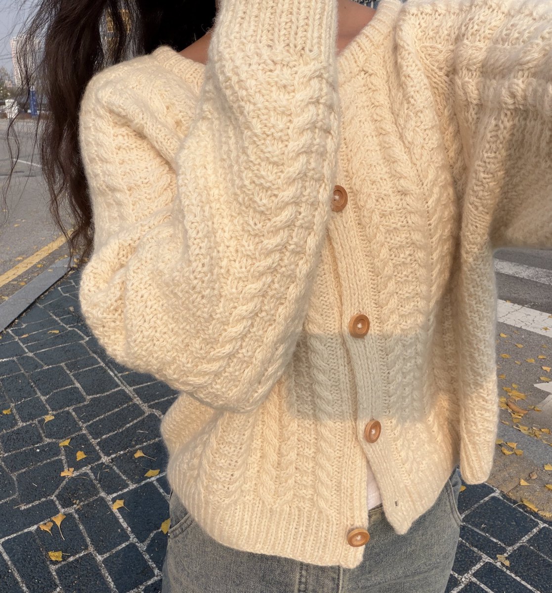 내가 뜬 가디건이 너무 예뿌당