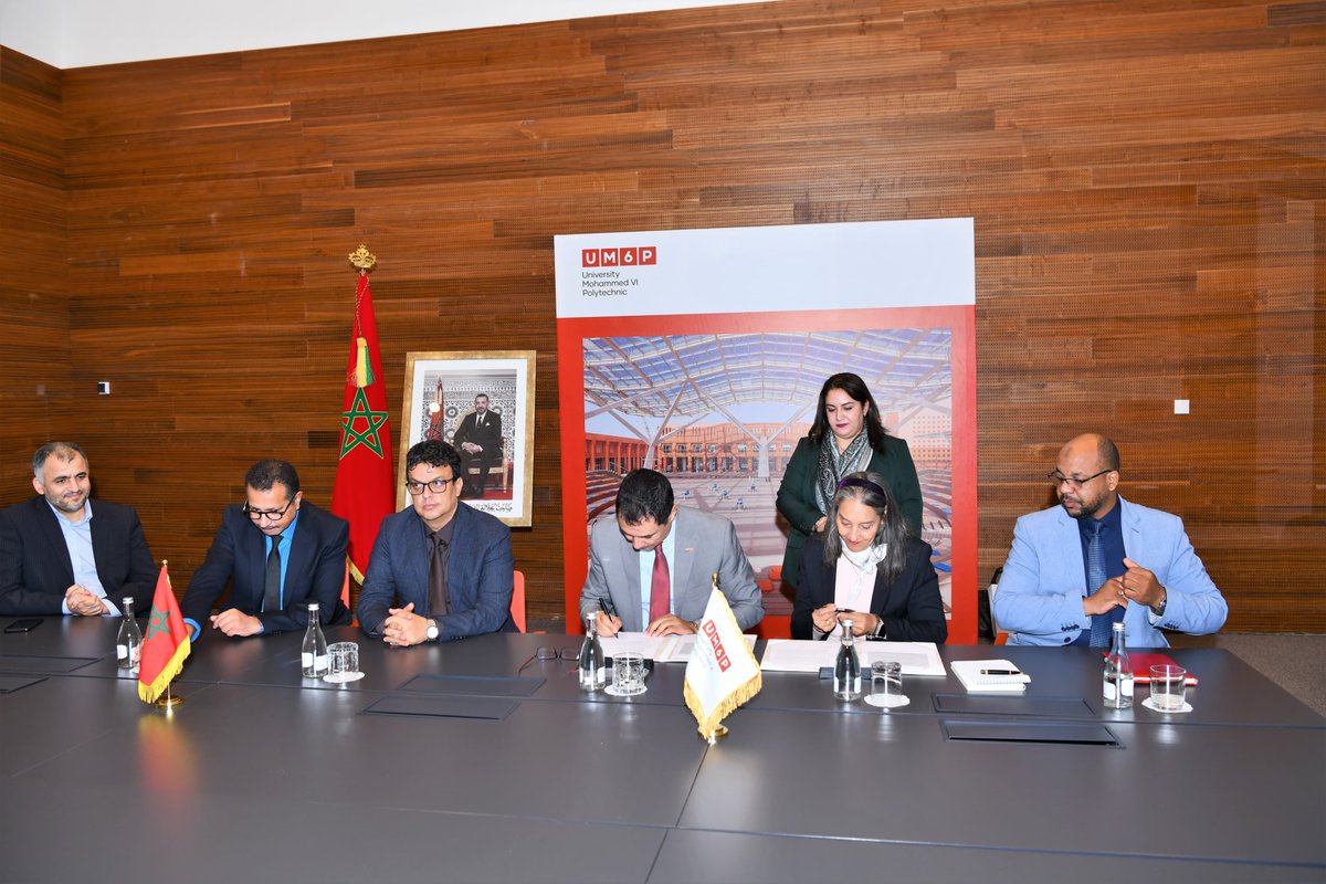 UM6P_IE_Lab's tweet photo. UM6P signed a partnership agreement with RAE2C under the TAGDev 2.0 programme, in the presence of the Governor of Rhamna and institutional representatives. A joint commitment to supporting and training out-of-school youth. https://t.co/DIs8SOXYHT