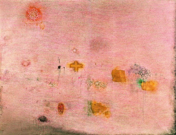 terminated_sam's tweet image. — Simon Hantaï, Peinture (Ecriture rose), 1958-1959