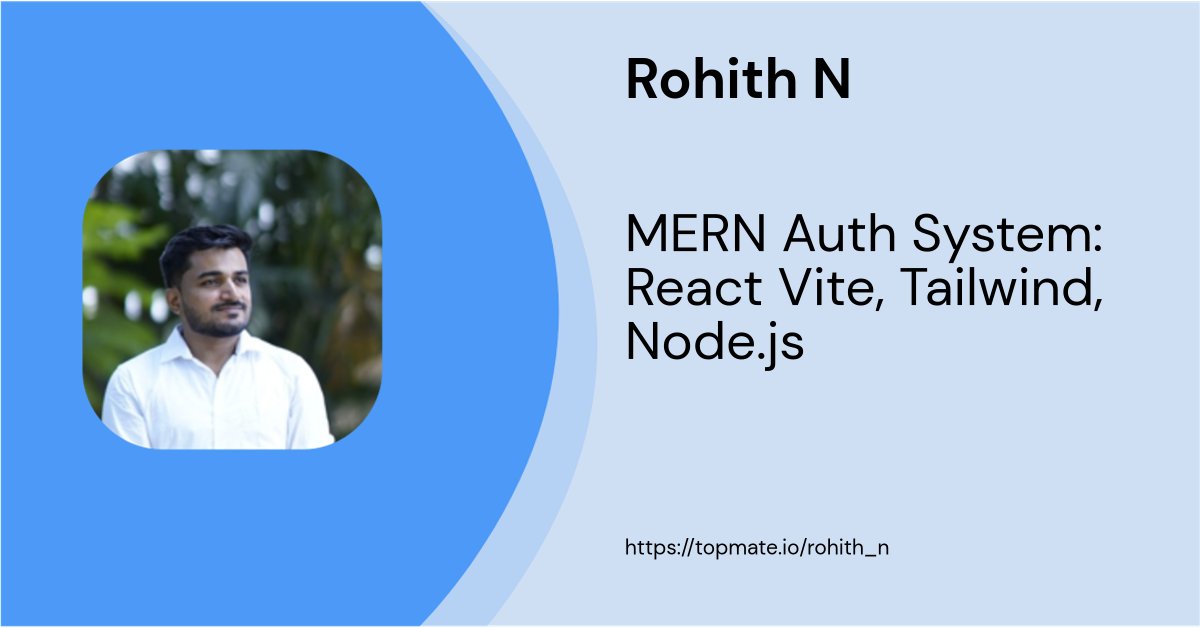 CdbsRohith's tweet image. Excited to share with you all that I&apos;m now selling digital products on Topmate

I&apos;ve just listed my newest digital product - MERN Auth System: React Vite, Tailwind, Node.js

All you have to do is head over to my topmate link and get it. Link in comments

topmate.click/t1wfk