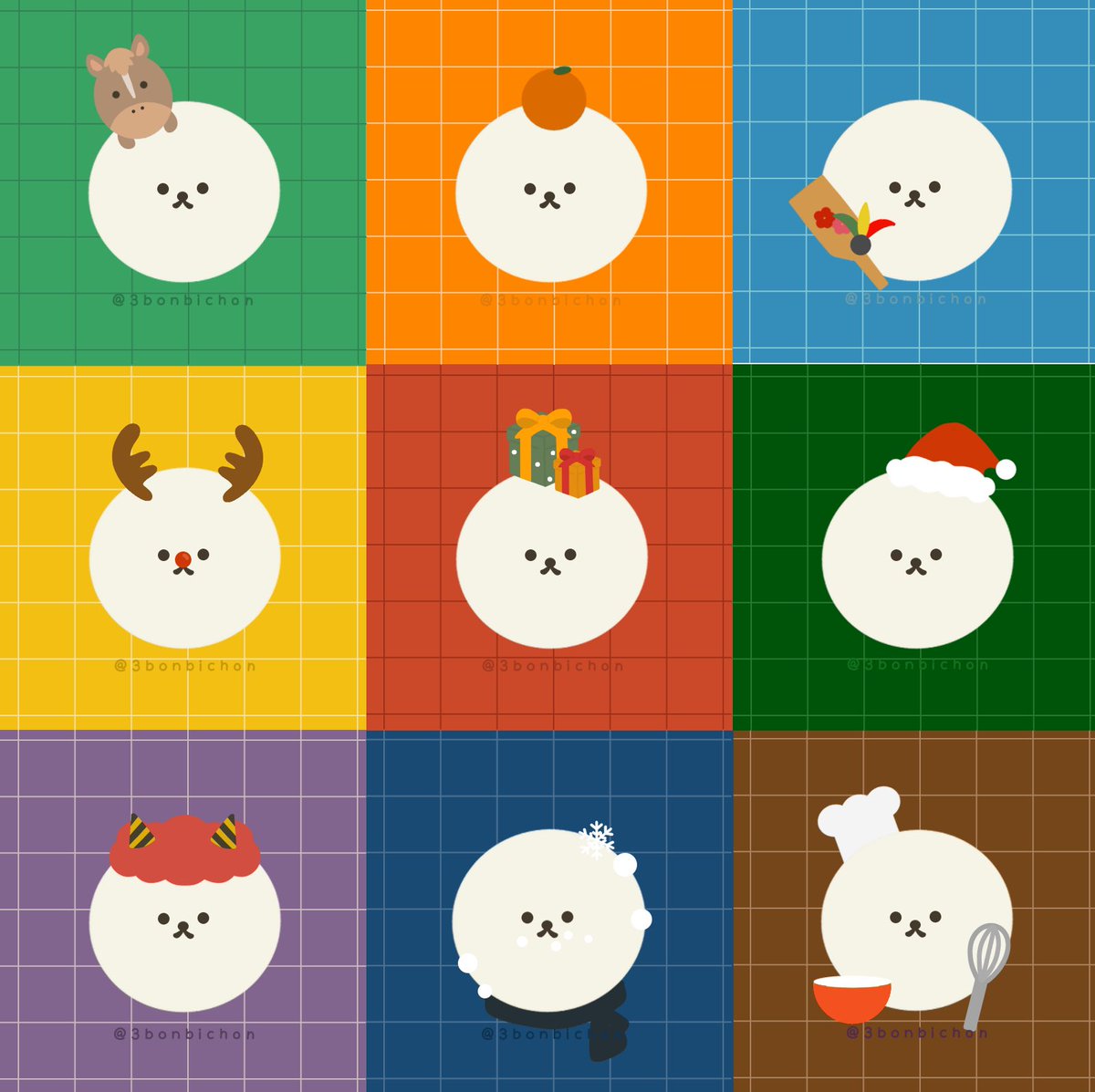 《冬のフリーアイコン》
日頃の感謝の気持ちを込めてフリーアイコンを制作しました📱
・商用利用NG
・再配布、加工、自作発言NG
個人で楽しむ範囲でご利用ください♩

#ビションフリーゼ #ビション #フリーアイコン #ゆるいイラスト