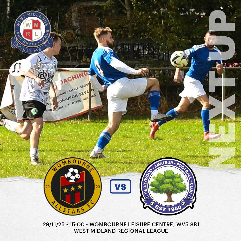 🆚 <a href="/WASFootballClub/">Wombourne Allstars FC</a> 
🗓️ 29/11/25
⏰ 15:00
📍 WV5 8BJ
🎟️ £TBC

#UTW