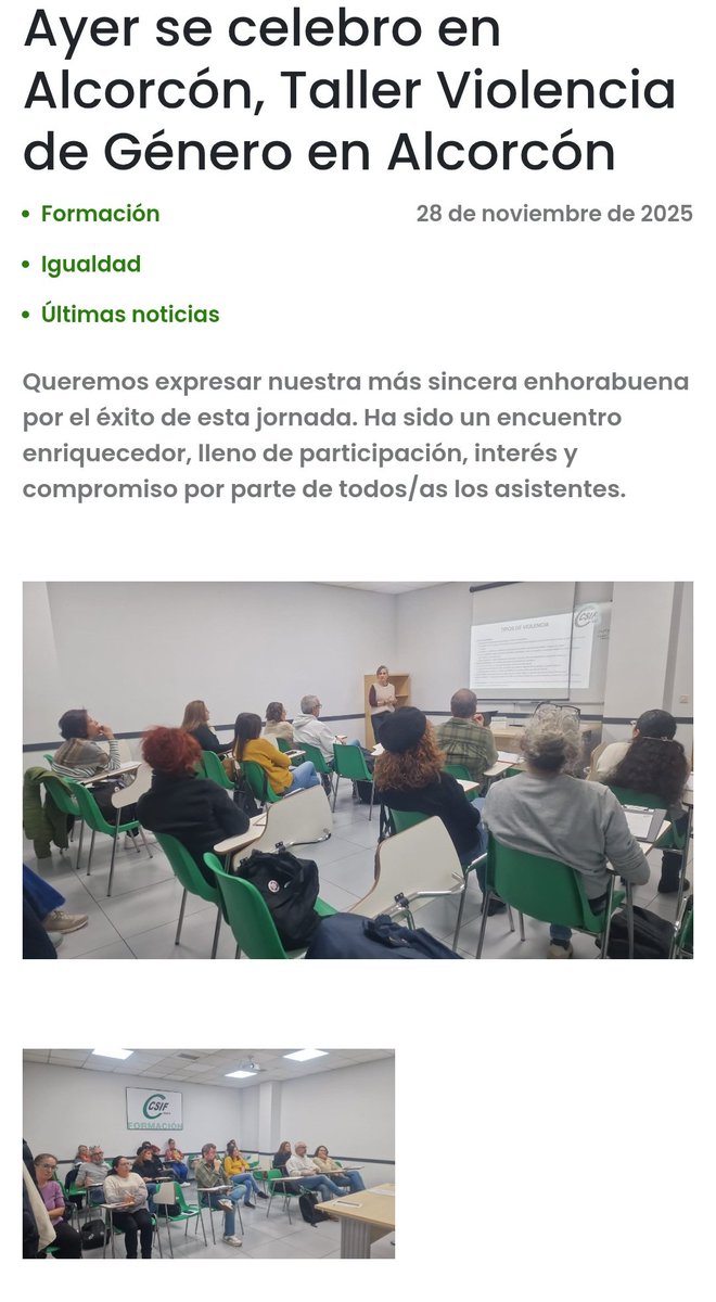 CSIFEMERGENCIAS's tweet image. 💜 ¡ÉXITO ROTUNDO 

​¡Gracias a todos por sumaros a la lucha por la Igualdad!  seguimos construyendo un futuro libre d violencia. 
​#ViolenciaDeGénero #Alcorcón #Igualdad #FormaciónIgualdad #Compromiso #JornadaExitosa #CSIF #madrid #formación
👇👇👇👇👇👇
csif.es/es/articulo/co…