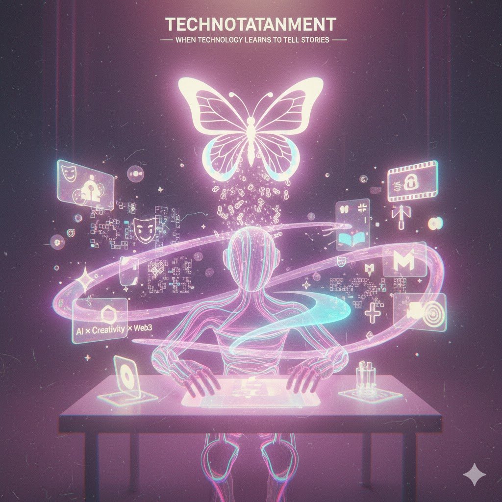 bunboz_sgg's tweet image. Technotainment — When Technology Learns to Tell Stories ✨

In an era of endless innovation, Technotainment stands out by turning technology into emotion. 💭

It’s where AI 🤖 meets storytelling 🎭, and blockchain meets creativity — transforming complex ideas into experiences…