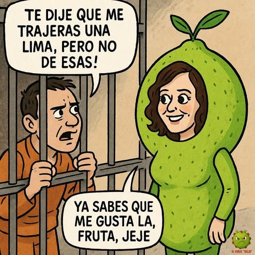 Un vis a vis amargo ...🤦🫣🤷🙄😂😂🥵 #AyusoAPrisión #ayusodimision #lima #limas #fruta #dibujo #viñeta #carcel #koldo #churri #pp #madrid #Ayuso7291 #noolvidamos #Horizonte #codigo10