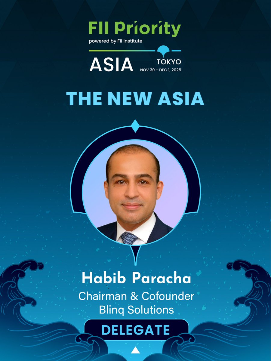 hparacha's tweet photo. Honored to be invited as a delegate by the Public Investment Fund (PIF) of Saudi Arabia and the FII Institute to participate in the FII Priority Asia Summit in Tokyo, Japan, from November 30th to December 1st. 

This exclusive gathering will bring together global investors, policymakers, and thought leaders to explore new directions for innovation and impact under the theme ‘The New Asia’. 

#fiiinstitute #PIF #FIIPRIORITYASIA #Tokyo #SaudiArabia @FIIKSA @PIF_en @pifpriority @japan  @MofaJapan_en @MFATurkiye @ForeignOfficePk @KSAmofaEN