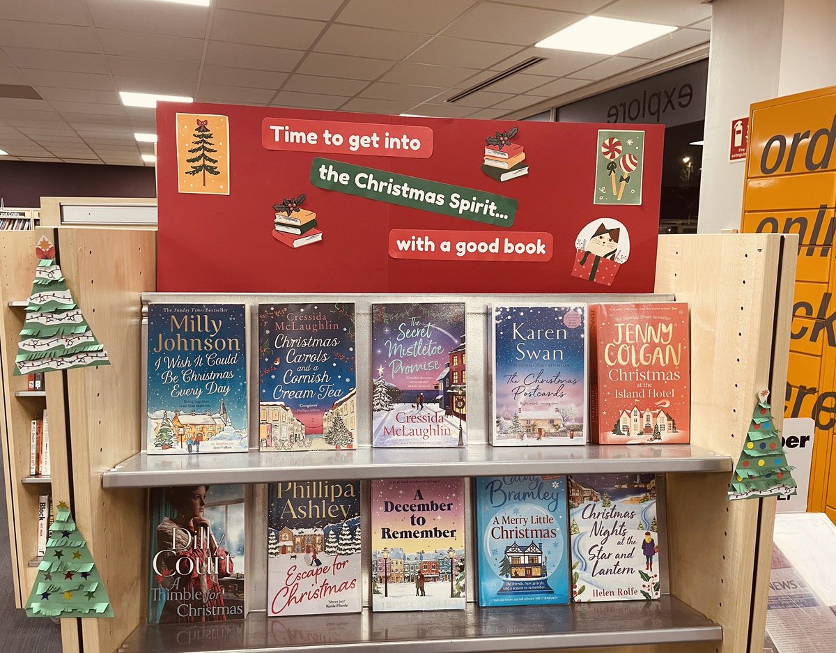 BlackheathLib's tweet image. To ring in December, we have some festive themed displays at #BlackheathLibrary with lots of cozy, wintery books! Check out a chilling mystery or a heartwarming Christmas romance to read over the holidays! 📚 @GreenwichLibs @Royal_Greenwich @Better_UK #LoveYourLibrary