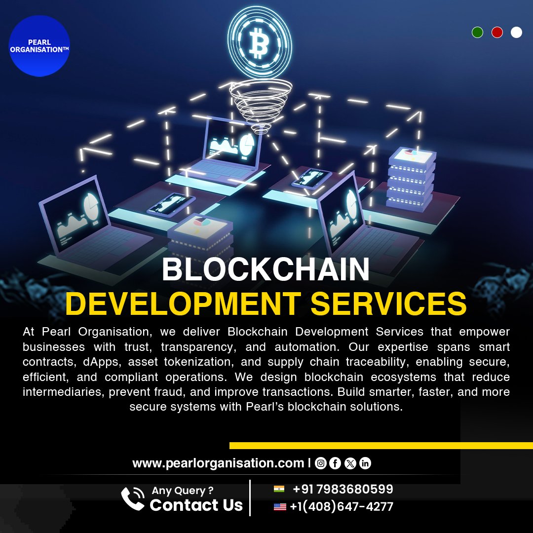 pearlorgs's tweet image. Secure &amp;amp; scalable Blockchain Smart contracts, dApps &amp;amp; tokenization for trust, transparency &amp;amp; efficiency.
.
.
🌐 pearlorganisation.com
📞 Contact Us : +91 7983680599 , +1(408) 647-4277
.
.
#PearlOrganisationReviews #BlockchainDevelopment #SmartContracts #dApps #Web3Solutions