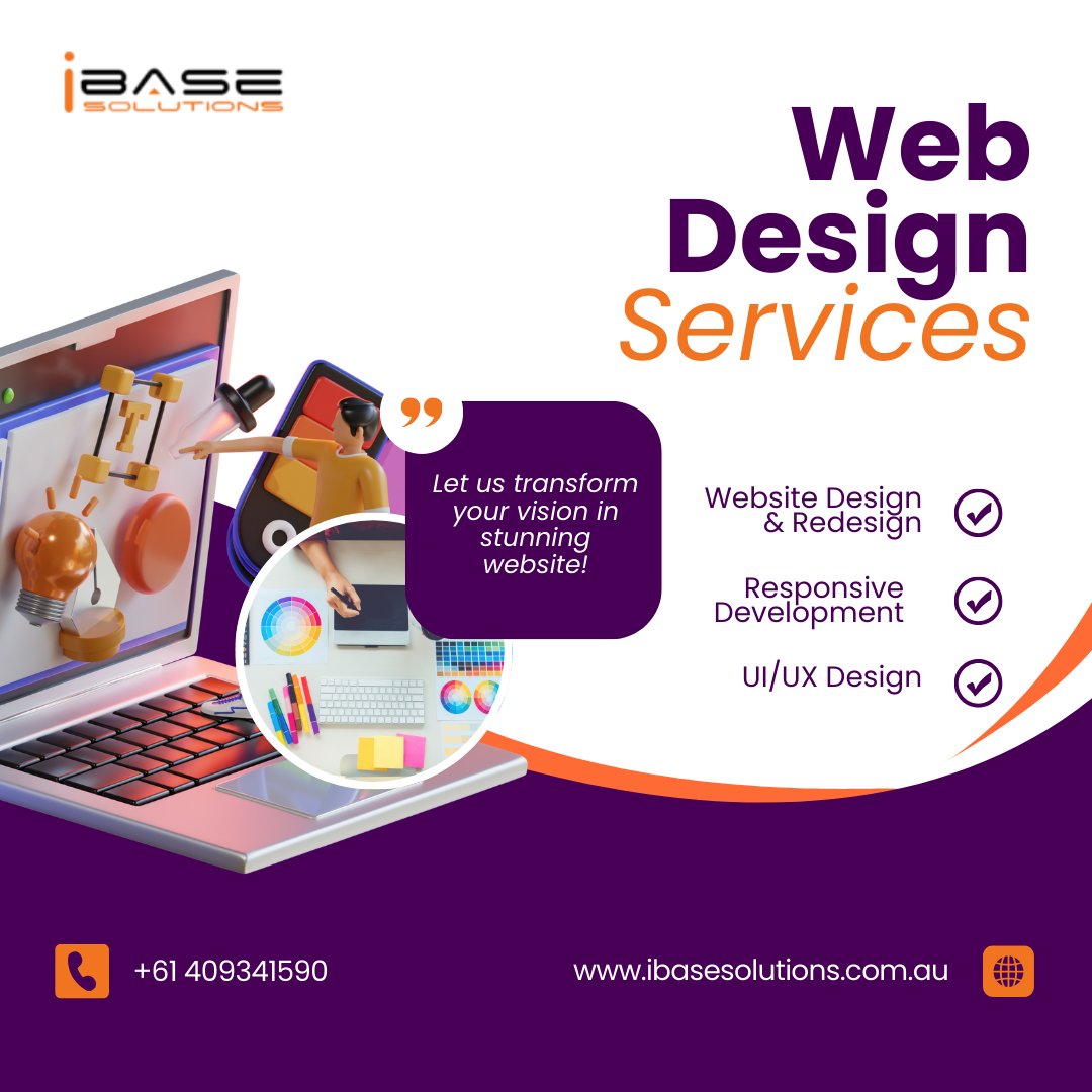 IBASE_SOLUTIONS's tweet photo. A powerful online presence starts with a website that’s visually stunning, fast, and user-friendly.
🌐 https://t.co/bjegfxcj19

#WebDesign #WebsiteRedesign #ResponsiveDevelopment #UIUXDesign #iBaseSolutions #WebDevelopment #AustraliaBusiness #BrandGrowth https://t.co/Rn316mdeDQ