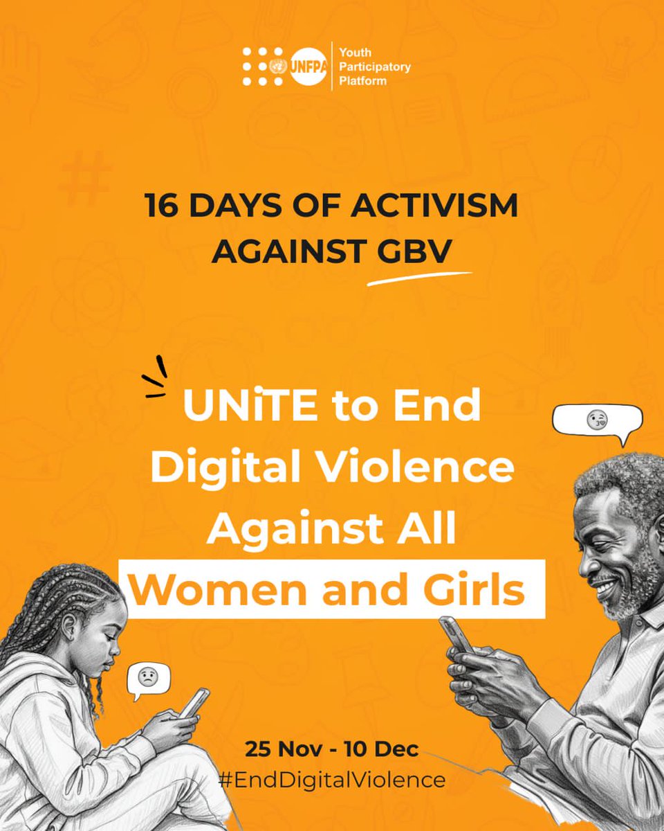 Hi guys,
It’s 16 days of activism against gender based violence. Let’s actively be a part of the campaign.🧡

This 16 Days of Activism Against Gender Based Violence 2025, let’s unite to end digital violence again all women and girls.

#endgbv #noexcuseforonlineabuse #16days