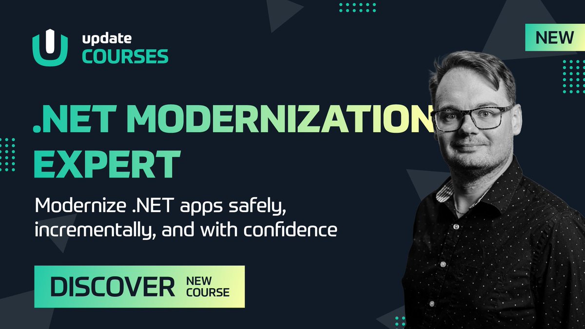 update_conf's tweet image. Start modernizing your old apps today 📲 updatecourses.net/modernization-…

#dotnet #modernization #elearning