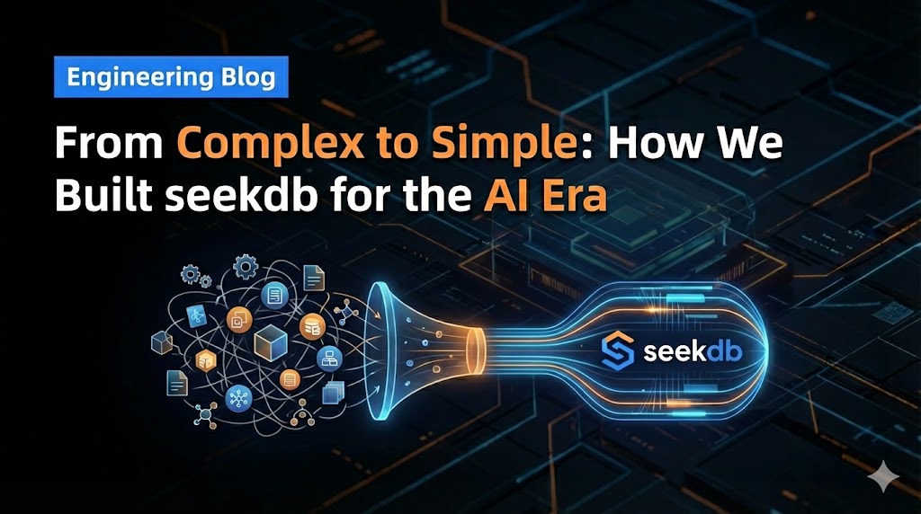OceanBaseDB's tweet image. Why we built seekdb: move from complex to simple📉

Our lead engineer, @liuhaobupt, walks through how we challenged existing fragmented AI stacks by unifying vector + SQL in a single engine for real AI workloads.

Read the full story:👉 bit.ly/4p92viW
#OceanBase #AIInfra