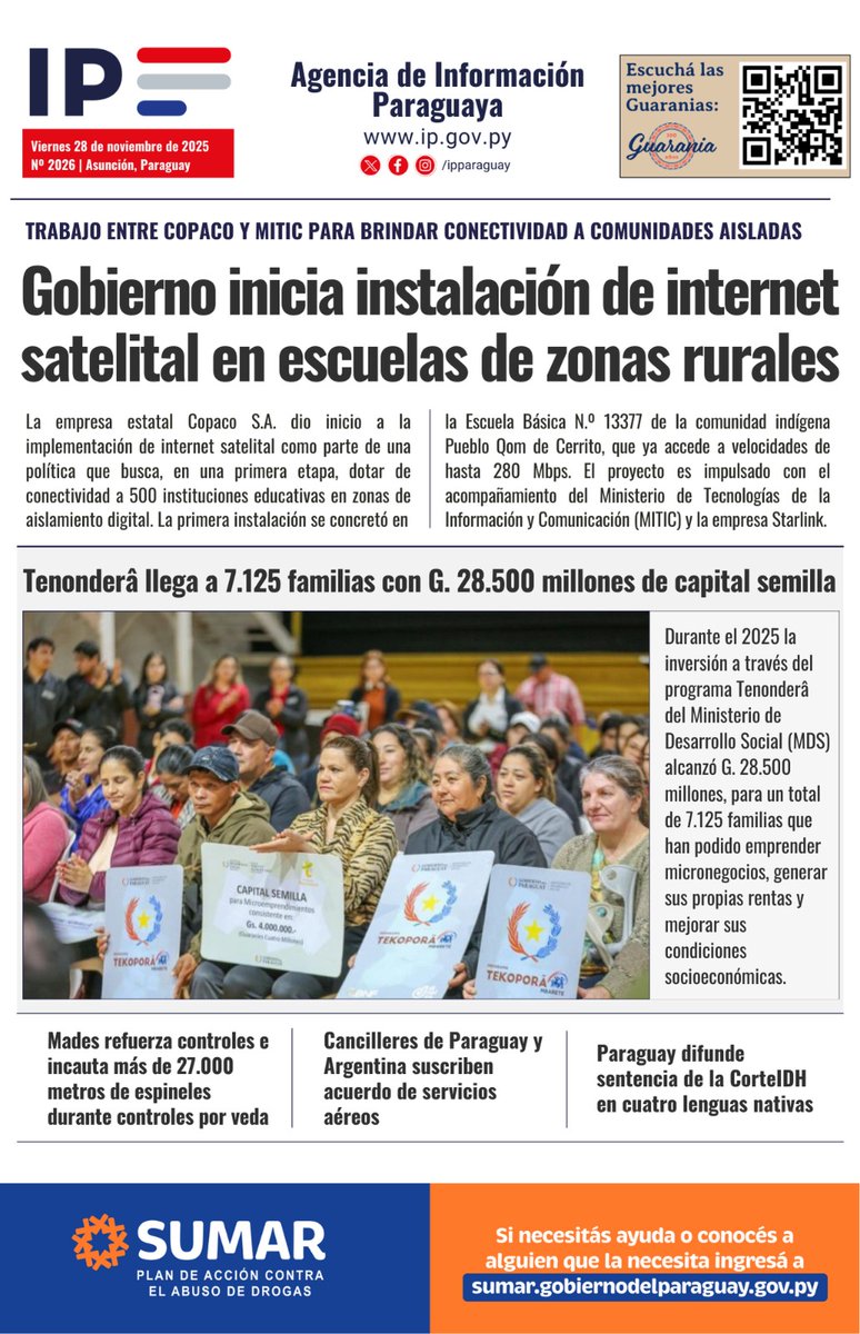 IPParaguay's tweet image. ☀️¡Buen día viernes!                         

💻📲Compartimos los principales títulos de la jornada.                

👉ip.gov.py