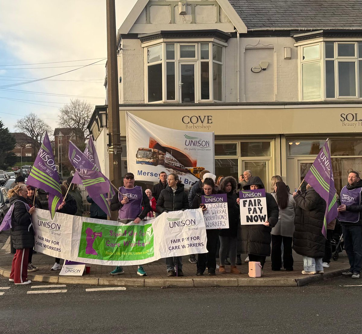 UNISON members working for Wirral Evolutions are taking strike action again today.  All they want is to be shown the respect they deserve by Wirral Council &amp; be paid fairly for the essential care &amp; services they provide to adults with disabilities across the Wirral.