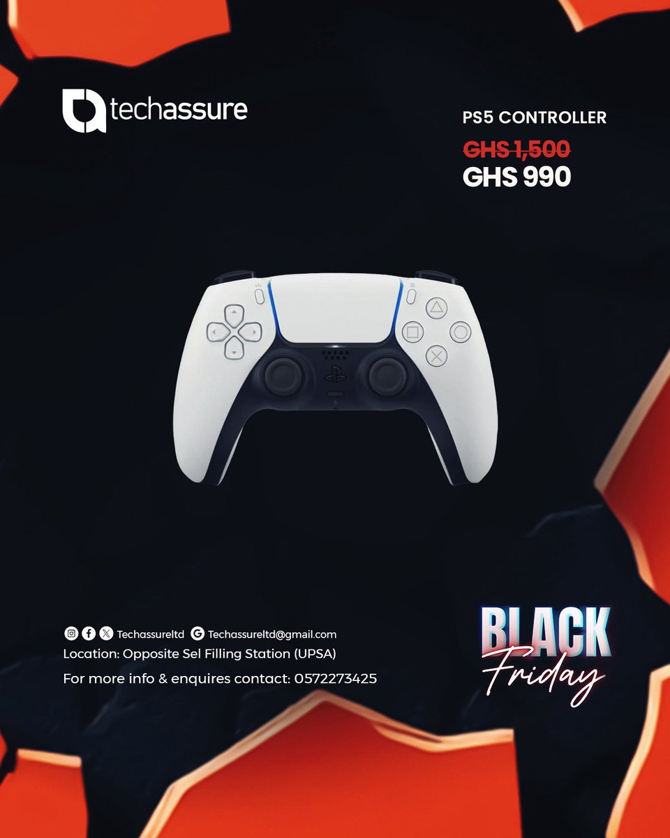 techassureltd's tweet image. ‼️🛎️#blackfriday is here . We have amazing discounts on our Ps5 consoles and controllers.

Rush now 🎉

Contact; 0572273425
Location; UPSA,Madina

#Big25EnergyDay14