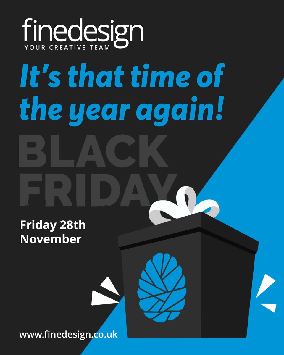 finedesign_'s tweet photo. 🎨 Black Friday is HERE! 🎁
It's that time of the year again!

Need fresh branding, a website refresh, or eye-catching campaign creative? 

Let us handle the design, so you can focus on the big picture.

Get in touch for details! 👇

#BlackFriday #CreativeAgency #UKDesign https://t.co/aS5aSoVFuc