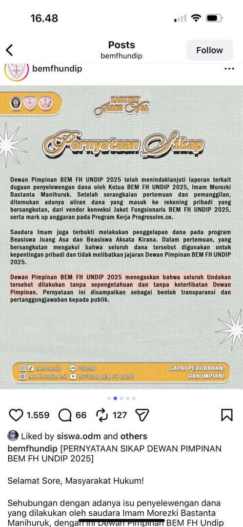 undipmfs2's tweet image. -dips! gimana nih ternyata dia gaada malu buat jadi calon kabem undip 2026, sedangkan korupsi dari tahun 2024. tanggapan ges?