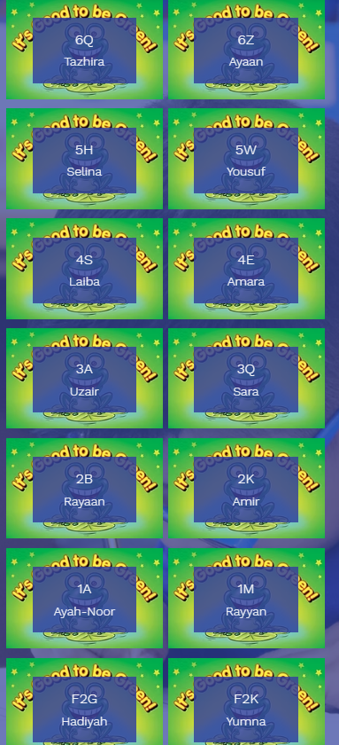 Our Good to be Green achievers for this week🐸