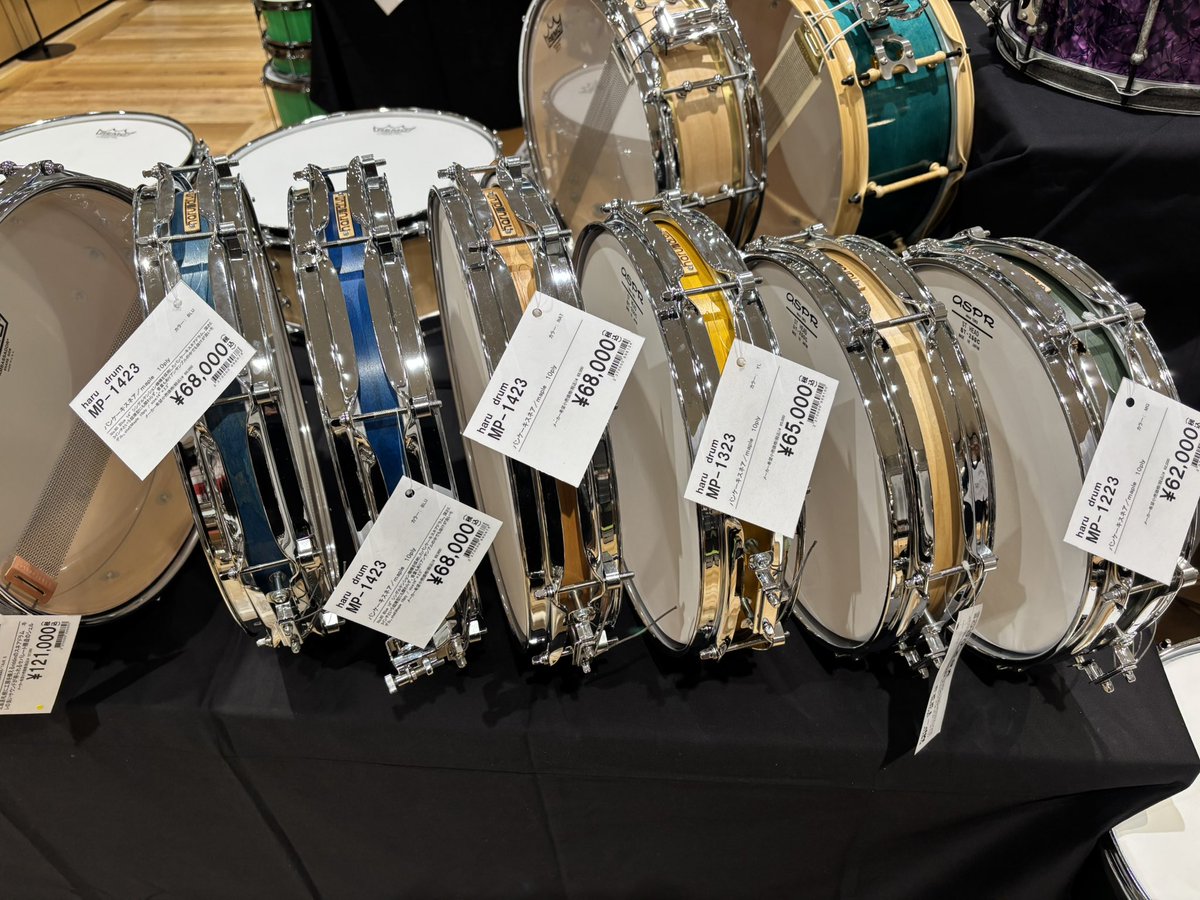 harudrum1's tweet photo. 明日から島村楽器名古屋パルコ店でドラムショーがスタート！
haru drumもたくさん展示してあります！
ドラムセットも展示中！
是非お手に取ってくださいー！
 #ドラムショー2025 https://t.co/gwM42b3dm3