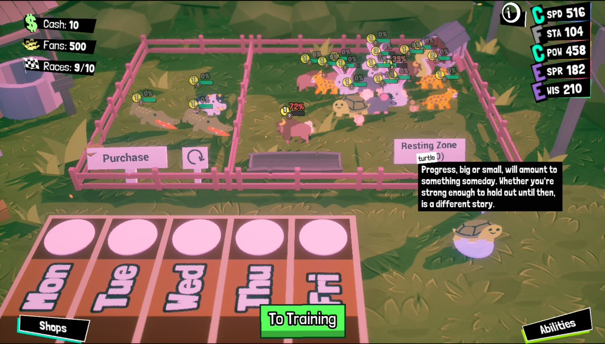 Unscr1ptedL0g1c's tweet image. Made some UI updates to my Super Auto Pets meets Umamusume game

#UnrealEngine5 #gamedev #AutoPetRacers