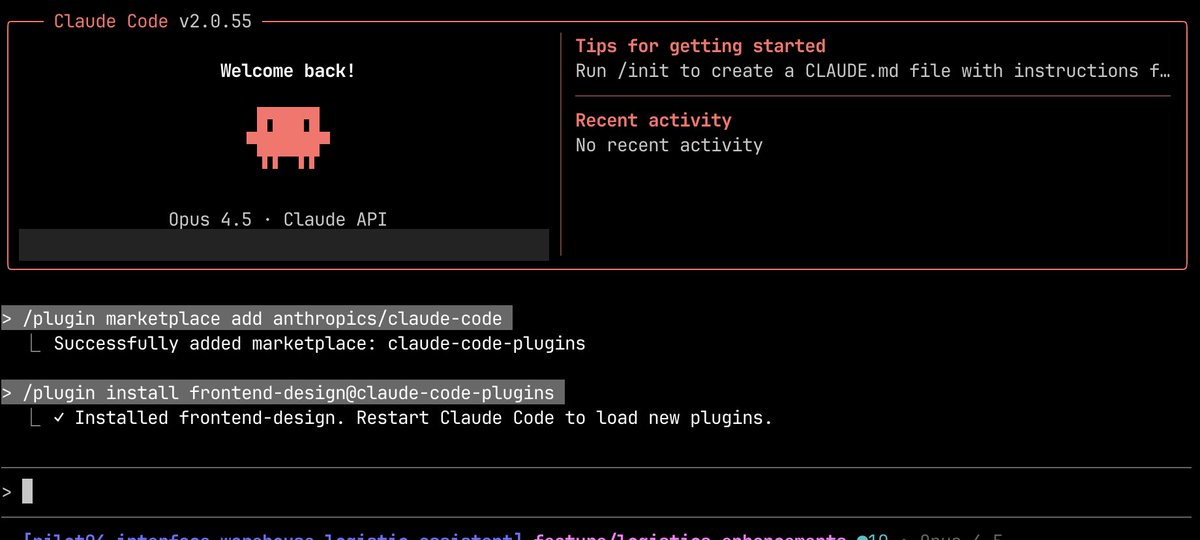 luongnv89's tweet image. The frontend-design skill from @anthropic is really amazing.
To unlock the design skill for your Claude Code:

/plugin marketplace add anthropic/claude-code
/plugin install frontend-design@claude-code-plugin

#ClaudeCode #Design #Frontend #UIUX