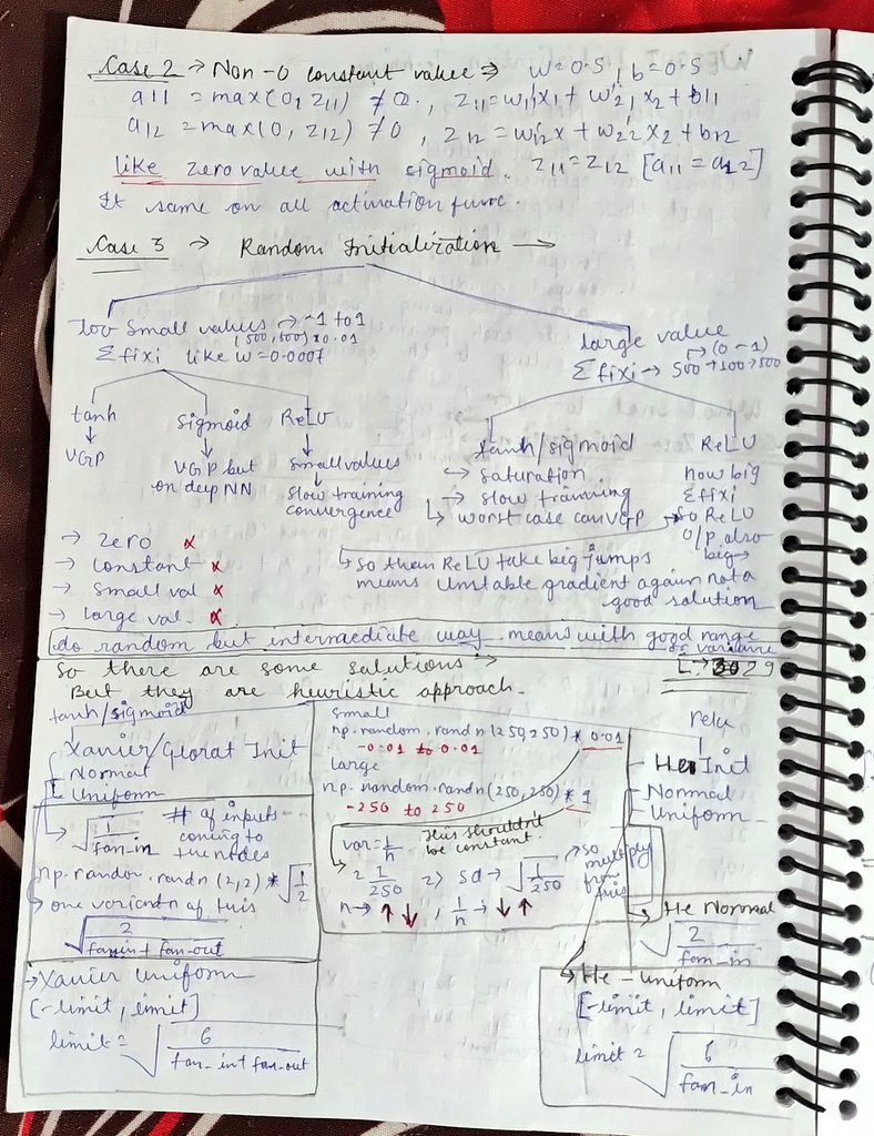 Musa_Qureshi_01's tweet image. Today, I learn different way of weight initialization technique and finally I get on the conclusion. Do radomize initialization but with intermediate values..! 28.11.25
#DeepLearning #AI #NeuralNetworks #AIML #GenerativeAI #DLSeries #MLJourney #LearningInPublic #TechCommunity