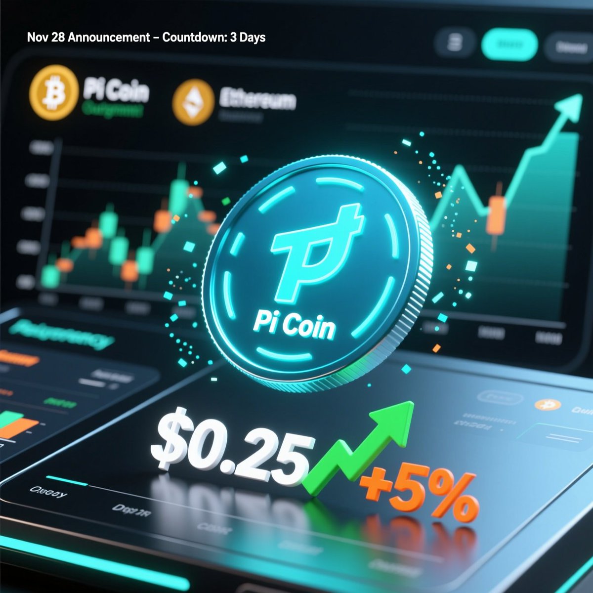 LorielQ91147's tweet image. 📈 Pi Coin surges past $0.25 (+5%) ahead of Nov 28 announcement, outperforming majors! #PiCoin #Announcement #Altseason
