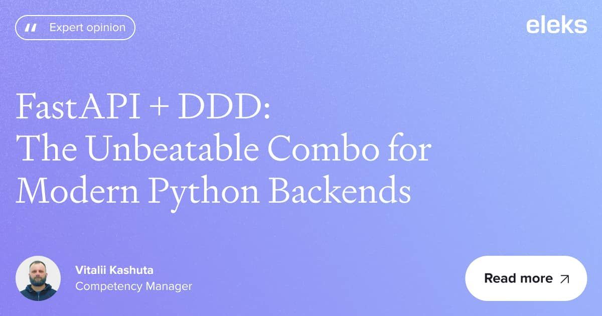 ELEKSSoftware's tweet image. Traditional architectures scatter business logic, slowing delivery. Vitalii Kashuta shows how FastAPI + DDD (Domain-Driven Design) helps teams build faster, more maintainable backends aligned with business goals.

🔗 buff.ly/SyIIbF1

#DomainDrivenDesign #DDD #FastAPI