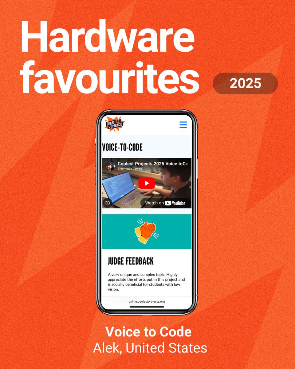 RaspberryPi_org's tweet image. This year’s #CoolestProjects highlighted amazing hardware builds from young makers! ⚙️🌍✨ Check out the judges’ favorites 👉 #KidsWhoCode #Hardware #TechForGood #YoungEngineers #STEM